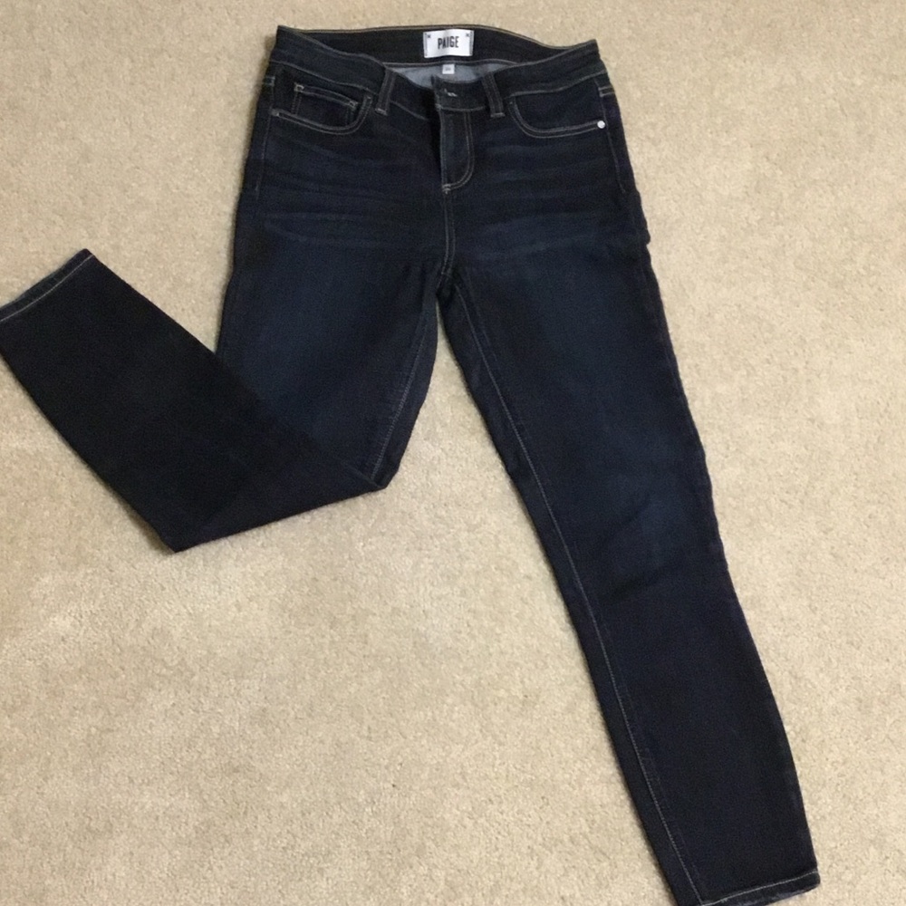 PAIGE Skinny Jeans, Dark Blue, Size 26